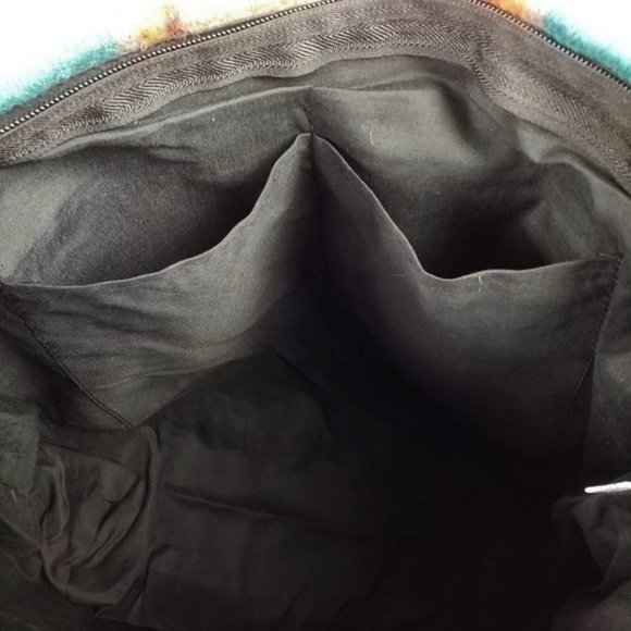 Artisan Multicolor Handwoven Wool Blend Modern Southwest Zapotec Print Purse - Picture 9 of 10